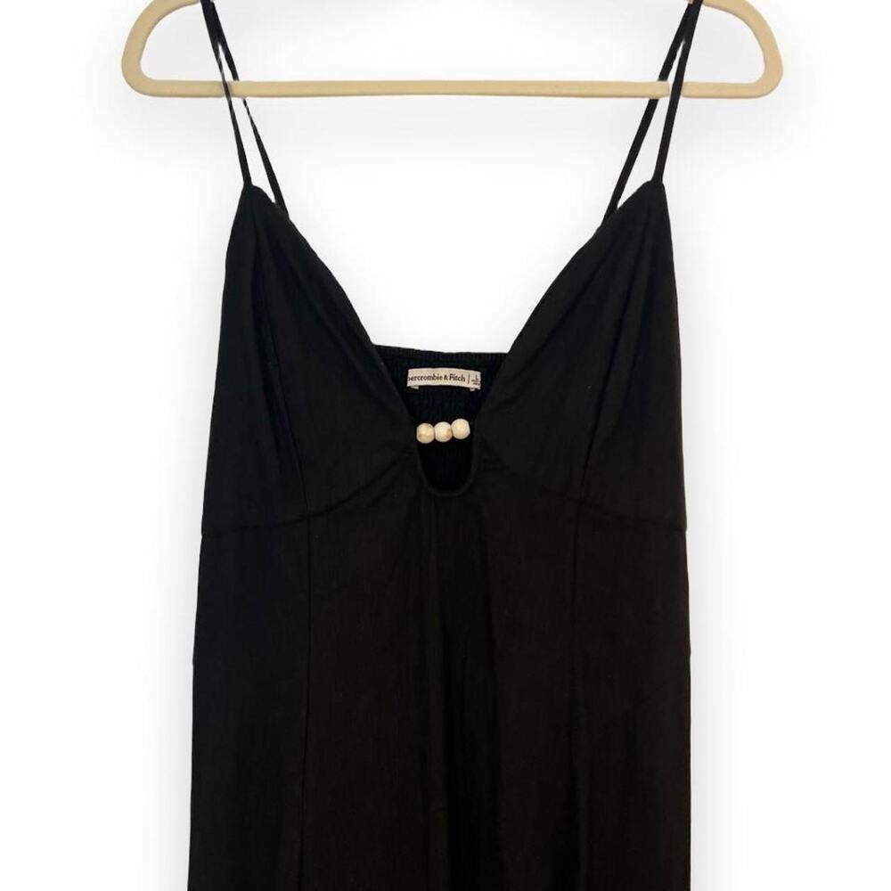 Abercrombie and Fitch Black Beaded Maxi Dress 100% Cotton Y2K